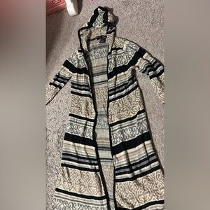 Elegant Hooded Women's Cardigan - Black, Gray, Cream